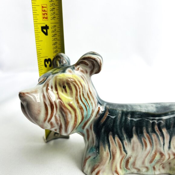 German Ceramic Dog Figurine Red Clay Multicolored Glaze Yorkshire Terrier - read - Picture 9 of 9